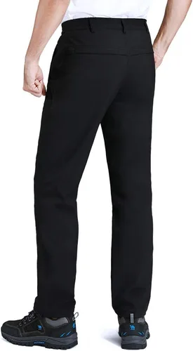 Vista 2 de CAMEL CROWN Pantalones de senderismo impermeables para hombre, forro polar, aislados, cálidos, suaves