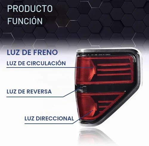 Vista 8 de PIT66 Conjunto de faros y luces traseras para Ford F150 2009-2014