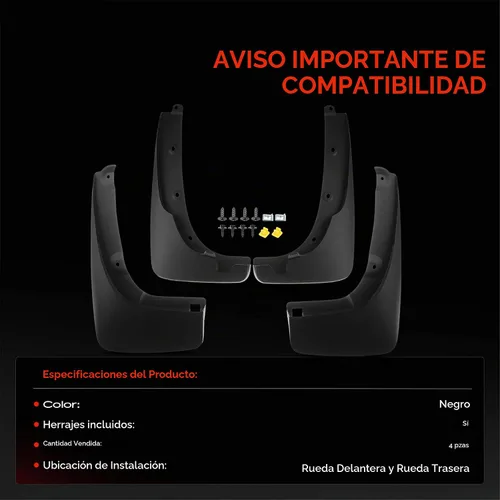 Vista 3 de A-Premium Guardabarros compatibles con Toyota RAV4 2000-2005 Sport Utility, no requiere perforación, protectores de lodo con accesorios de hardware