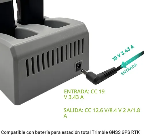 Vista 5 de Cargador de batería dual para Trimble GPS S8 S6 R6 R7 R8 R10 Batería, nueva actualización cargador dual para Trimble Total Station GNSS GPS RTK