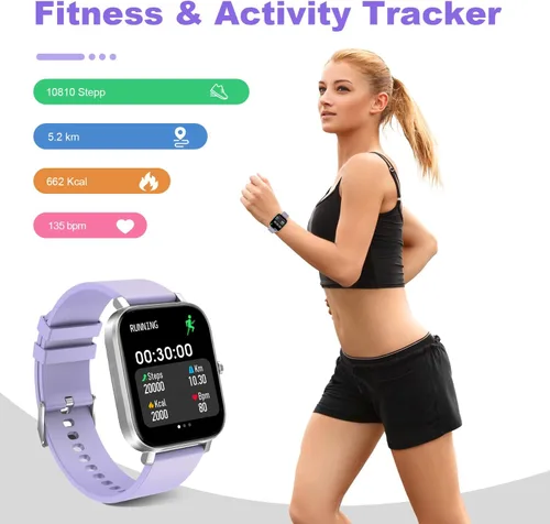 Vista 2 de TORJALPH Reloj inteligente para hombres y mujeres, compatible con iPhone, Samsung, teléfono Android, pantalla táctil completa de 1.69 pulgadas
