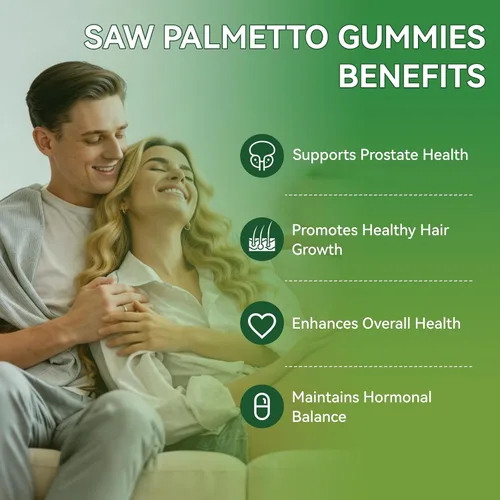 Vista 5 de Gomitas de palma enana americana para hombres, suplemento de palma enana