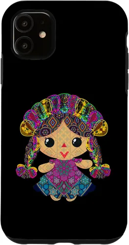 Vista 7 de iPhone 15 muñeca mexicana, maria, mazahua arte huichol, lele, caso
