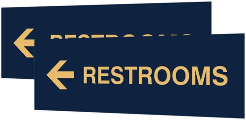 Vista 49 de Signs ByLITA Basic Restrooms - Letrero direccional para pared o puerta (negro), pequeño (paquete de 1)