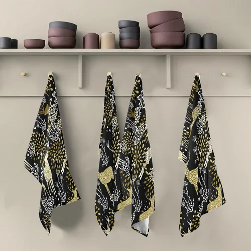 Vista 5 de ALAZA Toallas decorativas de cocina de reno de Navidad, 1 pieza, suaves y absorbentes, toallas de mano para limpieza del hogar, paños de cocina, 18