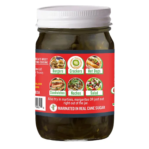 Vista 5 de Rebanadas de jalapeño confitadas de 12 onzas líquidas Ragin' Cajun Foods (paquete de 1) Sweet-and-spicy candied jalapeno slices for burgers