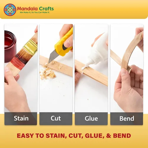 Vista 7 de Mandala Crafts 8 Inch Wooden Sticks Paint Stirrers for Acrylic Epoxy Resin