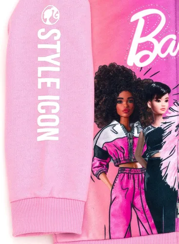 Vista 6 de Barbie Sudadera con capucha de forro polar con cremallera para niñas pequeñas y grandes