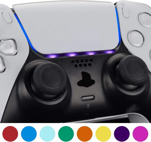 Vista 3 de eXtremeRate Calcomanías de barra de luz LED para panel táctil personalizadas para controlador PS5, calcomanías de barra de luz táctil