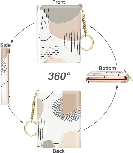 Vista 5 de Nipichsha Cartera pequeña para mujer, con bloqueo RFID, delgada, triple pliegue, de cuero, tarjetero para mujer, mini cartera con bolsillo lindo