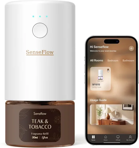 Vista 11 de Difusor de aceite esencial para el hogar, difusor inteligente de aromaterapia sin agua SF101S Pro, aroma de habitación con temporizador y aroma