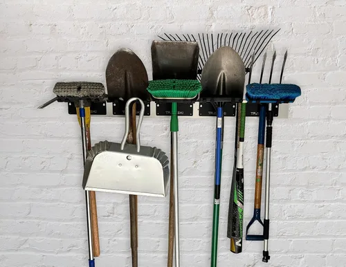 Vista 6 de TRAPAWAY Estante de pared Capacidad para 1 par de esquís o snowboard por fijaciones Organizador de garaje para herramientas,