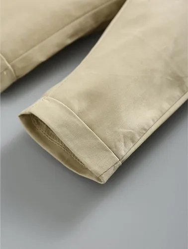 Vista 26 de Conjunto de chaleco para bebés y niños pequeños, camisa corta con corbatín y pantalones, trajes elegantes