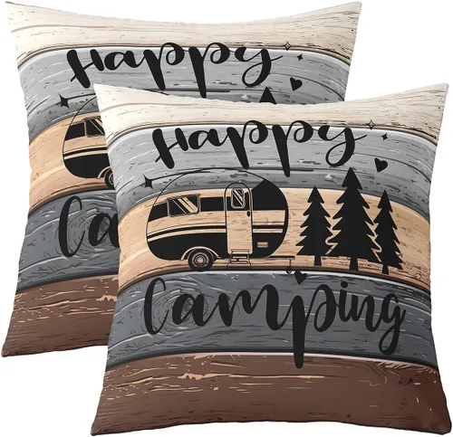 Vista 13 de Funda de almohada reversible con estampado para cama o sofá, decoración de coche de campamento, funda de cojín decorativa de granja occidental de 16