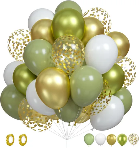 Vista 16 de Set de globos de albaricoque, 60 unidades de globos de albaricoque dorado y blanco, globos de látex de albaricoque desnudo de 12 pulgadas, globos