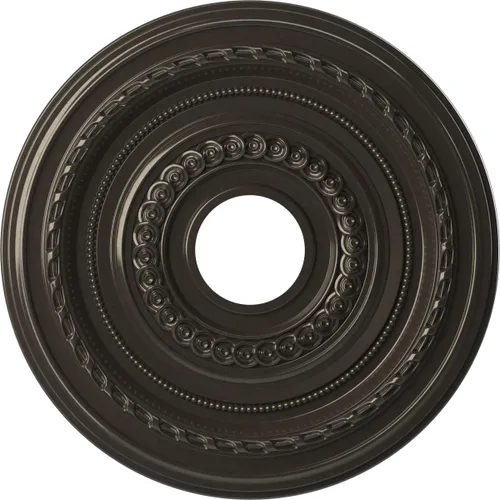 Vista 40 de Ekena Millwork CMP10CO Cole Medallón de techo de PVC termoformado (se adapta a toldos de hasta 4 1/4"), 10 "OD x 3 1/2" ID x 3/4" P