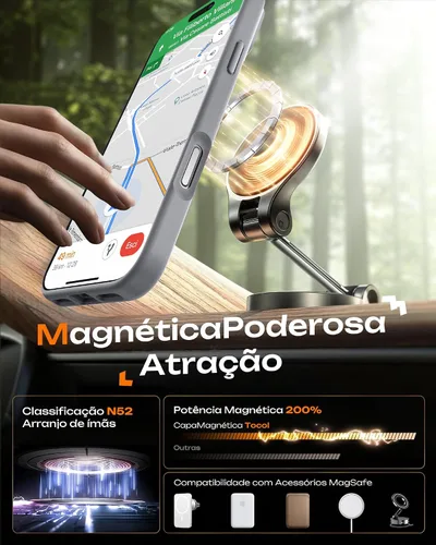 Vista 906 de TOCOL Funda para iPhone 11, compatible con Magsafe, protección completa de cámara, imanes integrados, protección contra caídas, funda translúcida