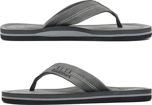 Vista 4 de Quickshark Sandalias de cuero para hombre, sandalias de playa con soporte de arco