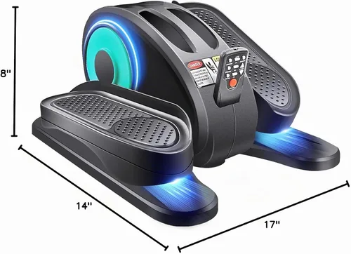 Vista 7 de ESL Under Desk Elliptical, Electric Elliptical Leg Exerciser for Seniors Negro
