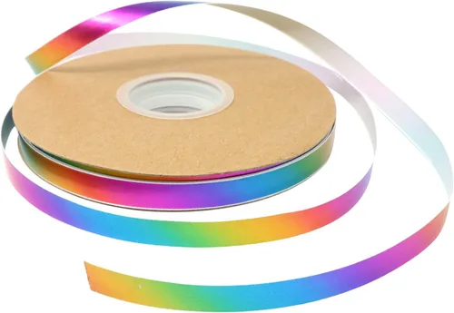 Vista 9 de Honbay Cinta de satén colorida de doble cara de 50 yardas, cinta de poliéster con estampado de arco iris degradado para ropa de bricolaje
