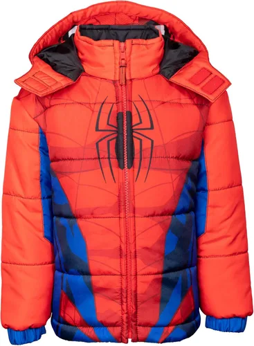 Vista 5 de Marvel Avengers Spider-Man Hulk Black Panther Captain America - Abrigo de invierno con cremallera para niños pequeños a grandes