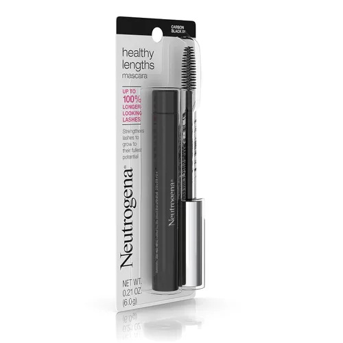 Vista 2 de Neutrogena Healthy Lengths - Máscara para pestañas color negro carbón 01, 0.21 onzas