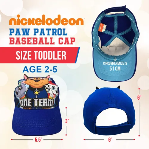 Vista 4 de Nickelodeon Gorra de béisbol de algodón para niños pequeños, de 2 a 5 años, Orejas azules