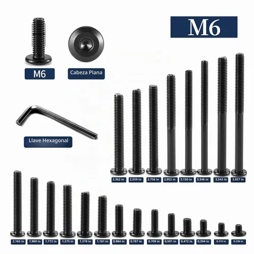 Vista 3 de M6 x 15mm 20 piezas de tornillos de cabeza hexagonal con casquillo de enchufe, acero inoxidable 304 18-8, rosca completa, óxido negro de SG TZH