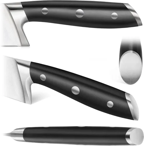 Vista 3 de Cangshan ALPS Series 502742 Cuchillo Santoku de acero alemán forjado de 7 pulgadas con funda, color negro