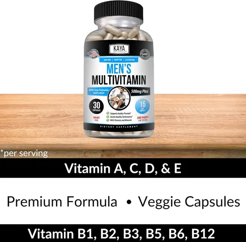 Vista 5 de Kaya Naturals Multivitamínico para hombres - Multivitamínico para próstata para hombres - Suplemento diario multimineral - píldoras para hombres