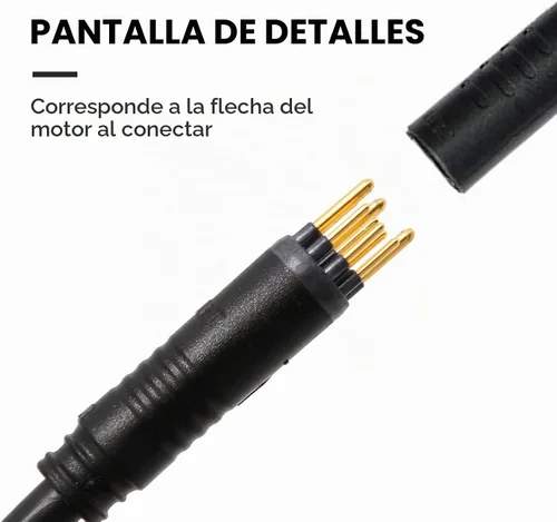 Vista 3 de Conector de cable Ebike 9 Pin 23.6 in Cable de motor macho Adaptador de motor eléctrico de bicicleta con sensor Hall Piezas de conversión Ebike