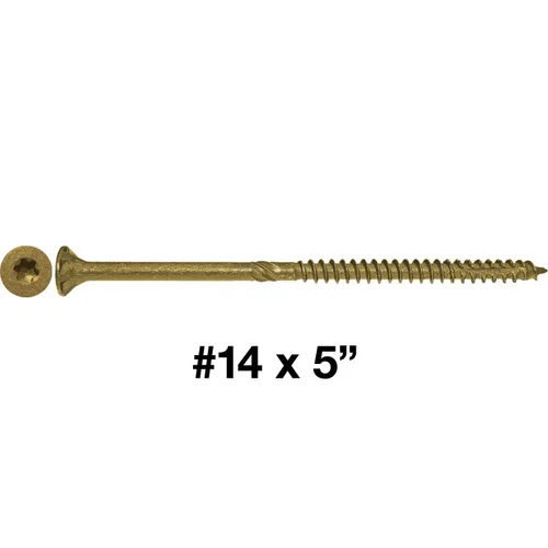 Vista 2 de Tornillo Torx/Star de madera de estrella dorada extra largo de 14 x 5 pulgadas (1 libra – 30 aprox. de tornillo) – Tornillos de madera multiusos
