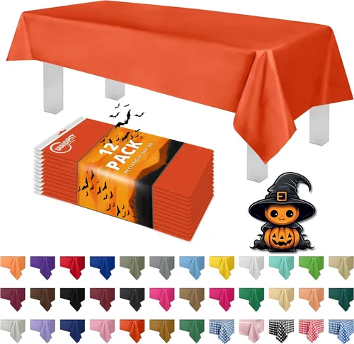 Vista 26 de Mantel de plástico de alta calidad - 54 in. x 108 pulgadas. Grandipity - Mantel rectangular (6 y 12 unidades), Agua (Aqua)