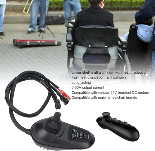 Vista 4 de pizarra Joystick universal para silla de ruedas eléctrica, control dual inalámbrico Bluetooth
