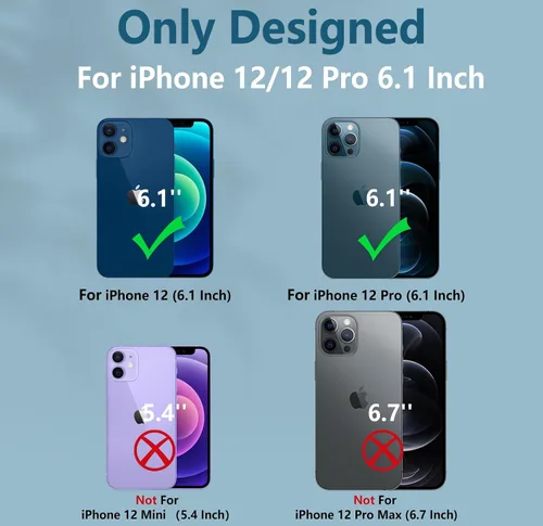 Vista 2 de FNTCASE Funda para iPhone 12: iPhone 12 Pro, protección a prueba de golpes de grado militar con soporte y carcasa de TPU resistente con textura mate