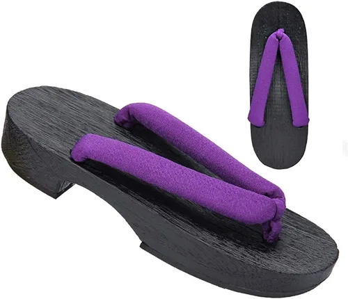 Vista 2 de Flip Flop Zapatillas de madera para hombre y mujer de secado rápido Zuecos japoneses sandalias planas de madera zapatos japoneses de cosplay