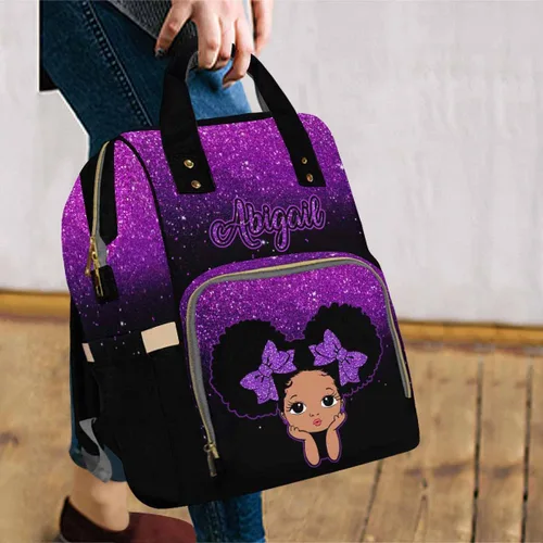 Vista 5 de Artsadd Bolsa de pañales personalizada con nombre Mochila de bebé personalizada para mamá, pattern 02, Mochilas Daypack