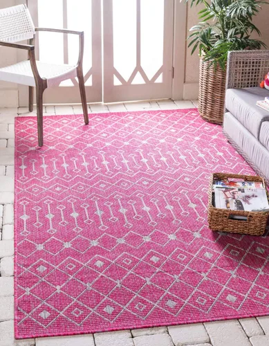 Vista 59 de Unique Loom Outdoor Trellis Collection - Alfombra de área con diseño de enrejado tribal (2 pies 2 pulgadas x 3 pies 1 pulgada, ovalada, azul/marfil)