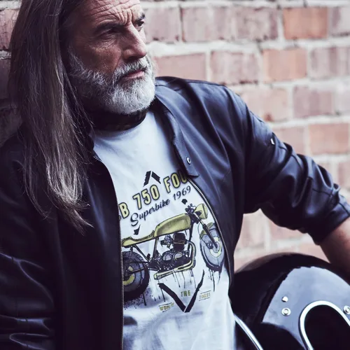 Vista 2 de Camiseta de moto Cool para hombre - CB 750 Four Cafe Racer - Ropa de moto