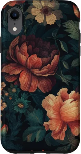 Vista 25 de Vintage Dark Flower Pattern Moody Floral Case for iPhone 17
