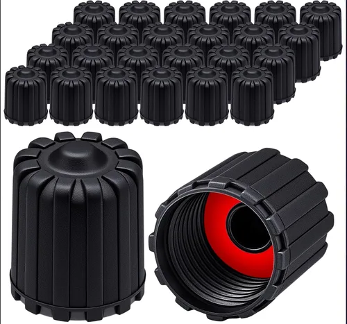 Vista 21 de 10 piezas de tapas de válvula de neumático TPMS con vástago largo, tapas de válvula de rueda de plástico negro para TPMS TR20008, tapas de vástago