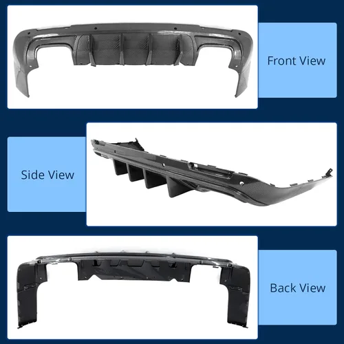 Vista 2 de FREEMOTOR802 Difusor Trasero Compatible con Dodge Challenger 2015-2023, Impresión de Fibra de Carbono PP Moldura de Parachoques Trasero Labio