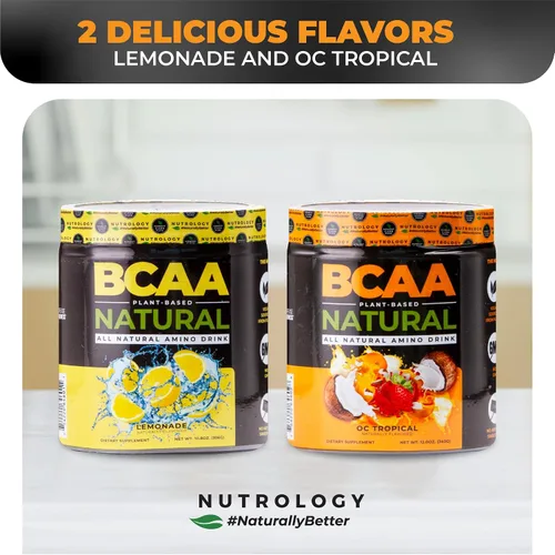 Vista 7 de Nutrology BCAA Natural - Polvo BCAA a base de plantas, sabor a coco naranja, relación optimizada 2:1:1 aminoácidos en polvo para antes