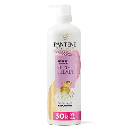 Vista 10 de Pantene Infinite Lengths Acondicionador con biotina + colágeno, fortalece el cabello quebradizo, hasta un 90% menos de roturas, milagro en 1 minuto