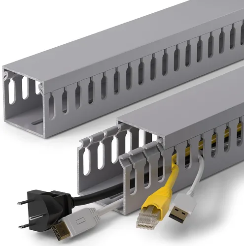 Vista 17 de ZhiYo Canaleta de gestión de cables para rack de servidores de 1.4 pulgadas de alto x 1.6 pulgadas de ancho, kit de conductos de cable de 12 pies