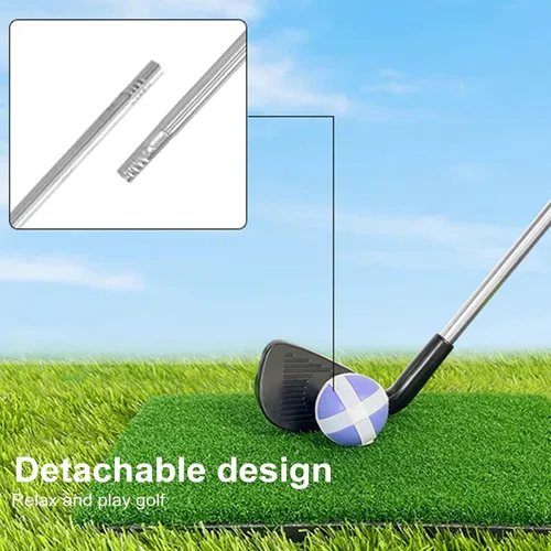 Vista 7 de Putter de golf, juego de 2 putter bidireccional para padres e hijos, eje de putter resistente, agarre antideslizante, mini putter de golf