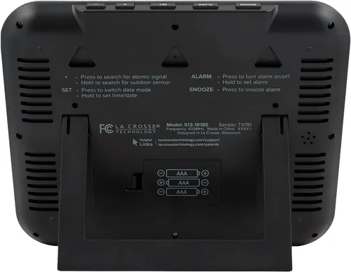 Vista 3 de La Crosse Technology 513-1918S-INT Reloj de pared digital atómico con temperatura exterior