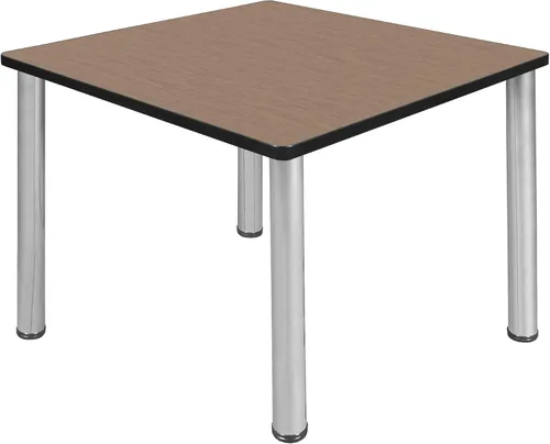 Vista 15 de Regency Kee - Mesa cuadrada pequeña para sala de descanso de 30 pulgadas, parte superior de cerezo, patas negras
