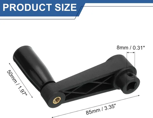 Vista 2 de uxcell Mango de máquina giratorio de 0.315 x 3.346 in (diámetro x L), mango de manivela de torno universal para máquina de molienda de torno