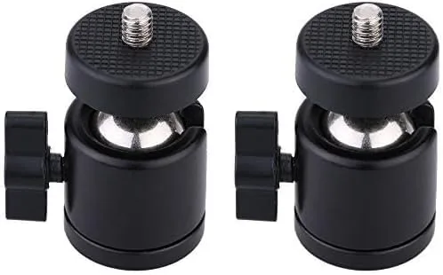 Vista 4 de AKOAK Soporte de trípode giratorio de 1/4 pulgadas con cabeza de bola para cámara DSLR, soporte de luz de videocámara, paquete de 1